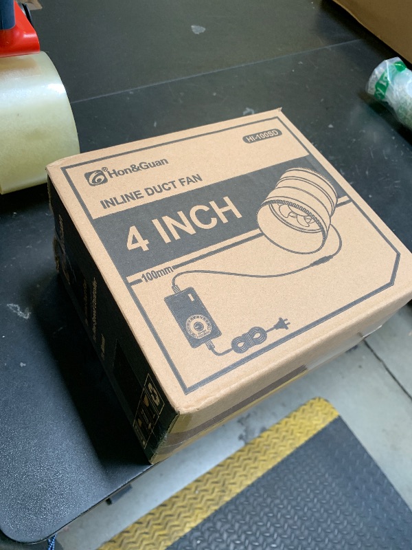 Photo 1 of Hon&Guan 4 Inch Inline Booster Duct Fan with Speed Controller - 130 CFM Airflow with 6W Ultra-Low Power and Low Noise