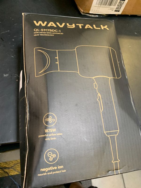 Photo 1 of Wavytalk Hair Dryer, Blown Away Ionic Hair Dryer for Curly Hair with Diffuser, 1875W Fast Drying Blow Dryer with Ceramic Technology, 3 Attachments for All Hair Types, Light and Quiet, White