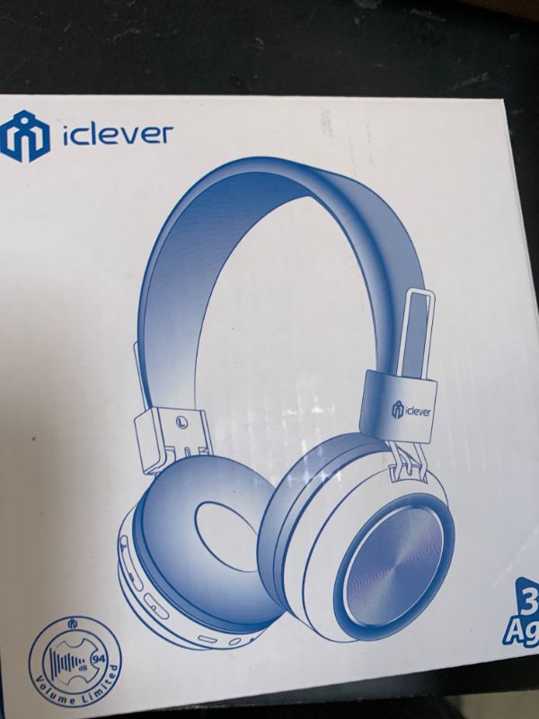 Photo 1 of iClever BTH03 Kids Bluetooth Headphones, Colorful LED Lights, 35H Playtime, Bluetooth 5.4, Type C Fast Charging, Safe Volume, Stereo Sound Mic, On Ear Kids Wireless Headphones for iPad Airplane, Blue