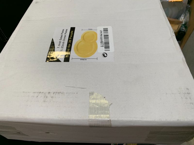 Photo 1 of FLOWERCAT 60PCS Yellow Plates - Heavy Duty Yellow Plastic Plates Disposable 10.25inch & 7.5inch for Easter Party/Wedding/Spring - Serve for 30 guests