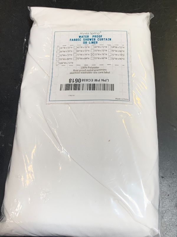 Photo 1 of Waterproof Fabric  Shower Curtain 72x76" NO HOOKS 