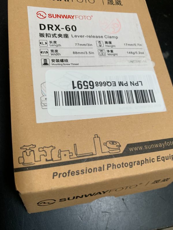 Photo 1 of Sunwayfoto DRX-60 60mm Lever Lock Clamp Arca Compatible