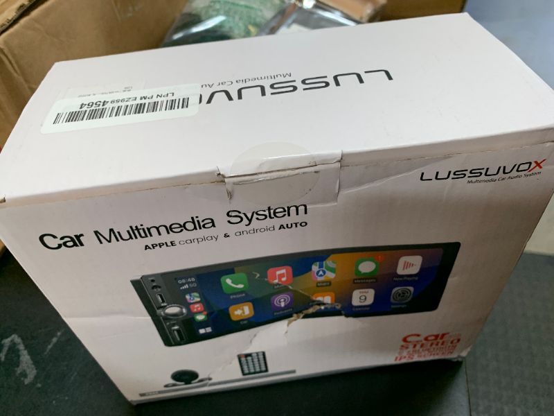 Photo 1 of LUSSUVOX Double Din Car Stereo with Wireless Apple CarPlay & Android Auto, 7 Inch Touchscreen Car Radio Receiver, Bluetooth, Backup Camera, GPS Navigation, Mirror Link,AM/FM