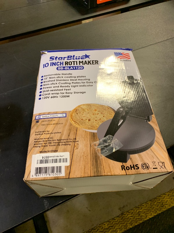 Photo 1 of 10inch Roti Maker by StarBlue with FREE Roti Warmer and Removable Handle - The automatic Stainless Steel Non-Stick Electric machine to make Indian style Chapati, Tortilla, Roti AC 110V 50/60Hz 1200W