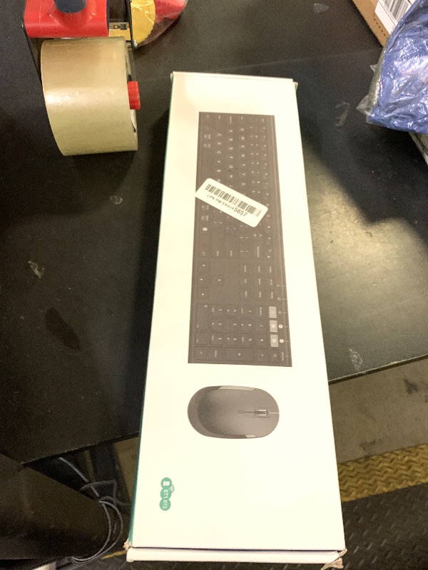 Photo 1 of Bluetooth Keyboard Mouse, Multi-Device Wireless Keyboard and Mouse Combo, Dual-Mode, Ultra Slim, Rechargeable, for Windows/Mac OS (Black)