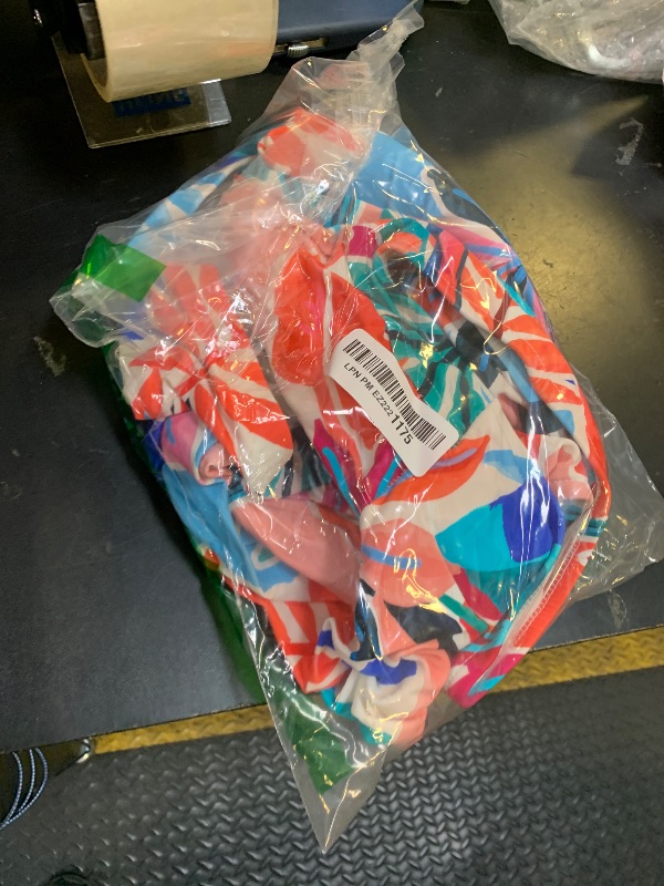 Photo 1 of Maxine Of Hollywood Women's Standard Shirred Front Girl Leg One Piece Swimsuit, Multi//Tropical Abstraction, 12