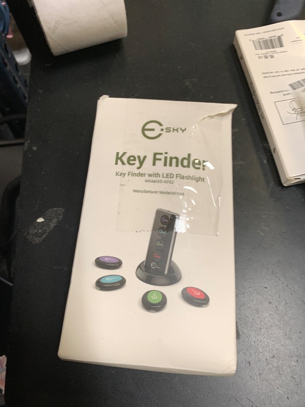 Photo 1 of Esky Key Finder Locator with Sound, 85dB Item Trackers with 131ft Range Beeper Tags, Wireless Key Finders for Finding Keys Wallet Remote Control Pet Phone, 4 Receivers & Flashlight