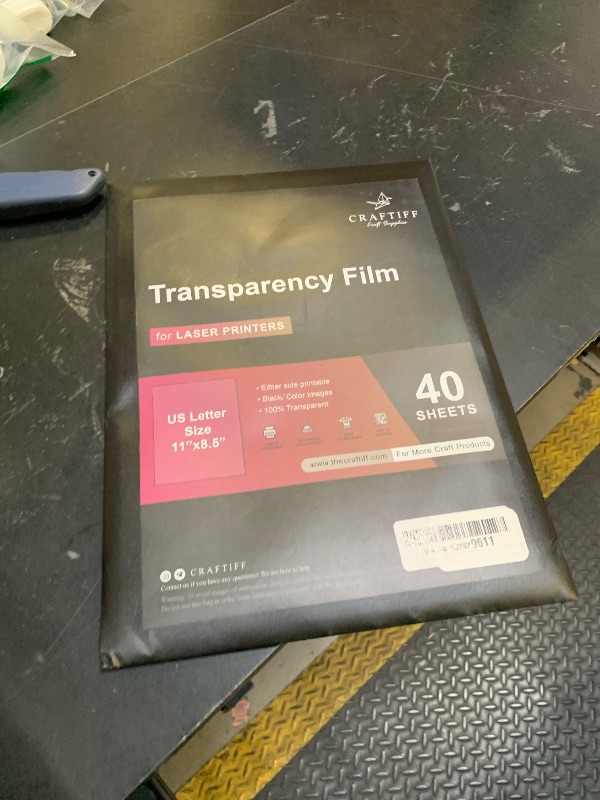 Photo 1 of Ohp Clear Printable Transparency Film 8.5 x 11 Inches for Overhead Projectors, for Laser Printers - 40 Sheets