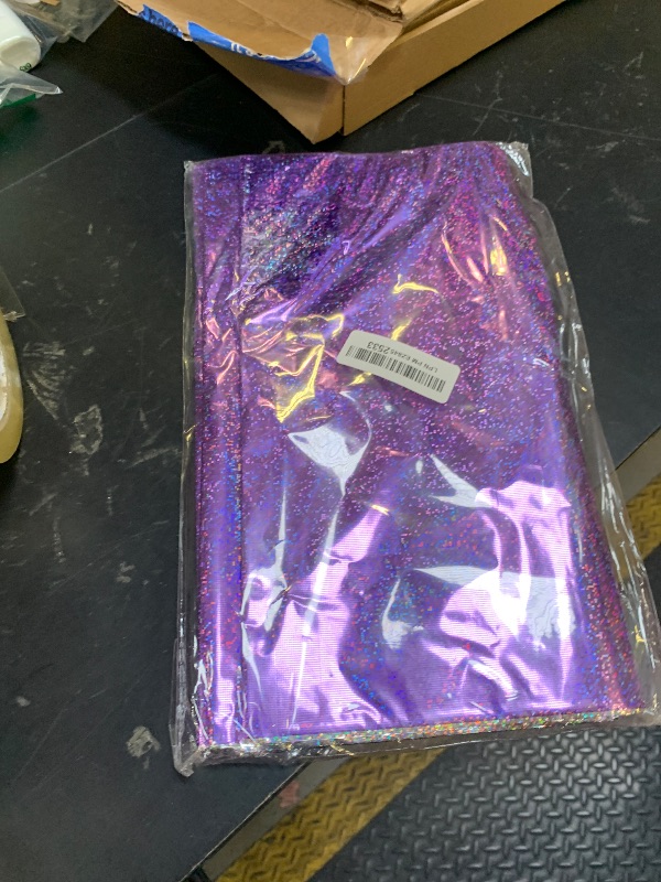 Photo 1 of 8 Pack Iridescence Plastic Tablecloths Shiny Disposable Laser Rectangle Table Covers Holographic Foil Tablecloth Iridescent Party Decoration Birthday Bridal Wedding Christmas 54" x 108"(Purple)