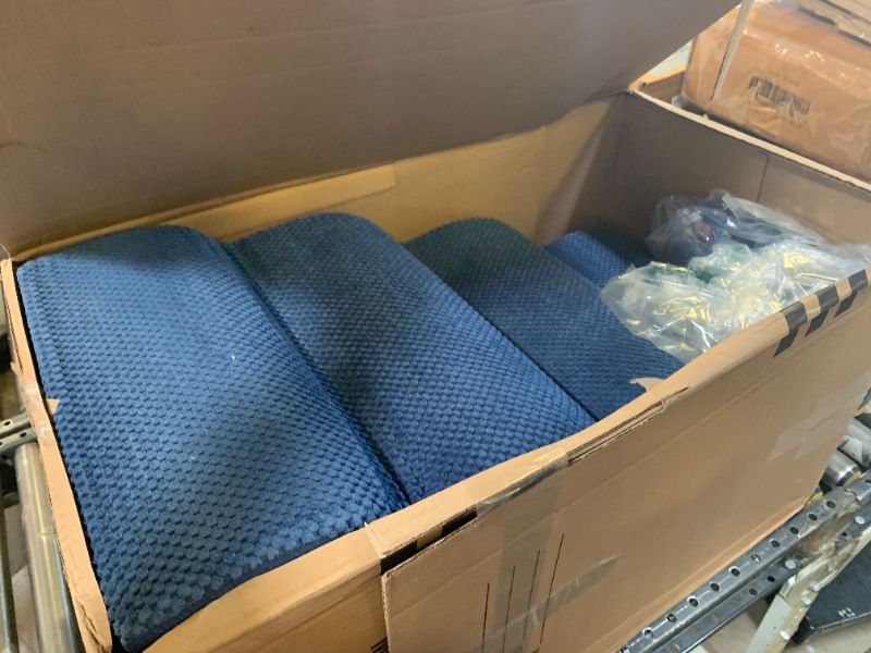 Photo 1 of Dog Stairs, Romrol Dog Steps Ramp for High Bed and Couch, Dogs Ramp with Durable Non-Slip Waterproof Fabric Cover, Pet Stairs for Small Dogs and Cats or Pets Joints, 4-TiersDusty Blue
