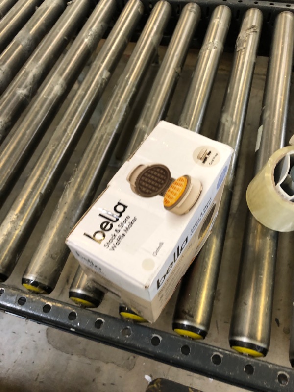 Photo 1 of bella Snack-n-Store Mini Waffle Maker, EverGood™ Ceramic Nonstick Coating, Cord Wrap, Ready Indicator Light & Cool Touch Handles, Stackable Design & Customizable Plates, 350 Watt, Oatmilk