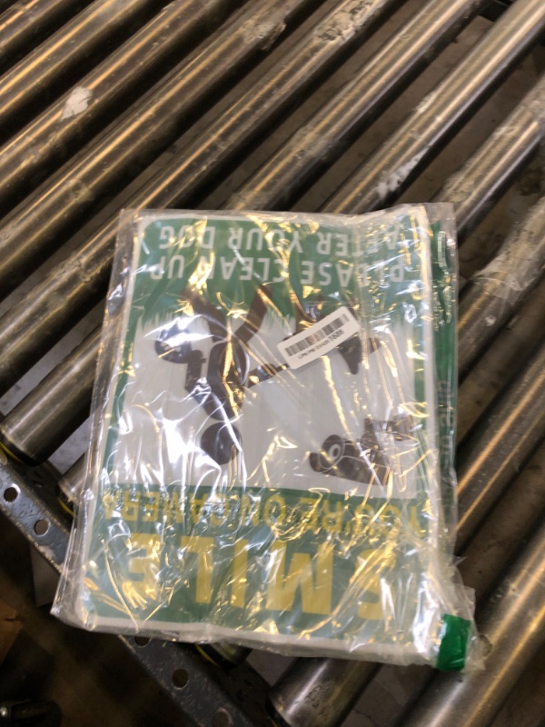 Photo 1 of Clean UP After Your Dog Signs, 2-Pack 13"x10" Double-Sided H-Stake Metal Stakes Smile Your on Camera Signs, No Pooping Dog Signs for Yard, Pick Up After Your Dog Sign