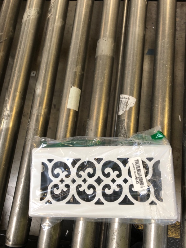 Photo 1 of Decor Grates FS410-WH Scroll Design Floor Register,4x10 Inches, White
