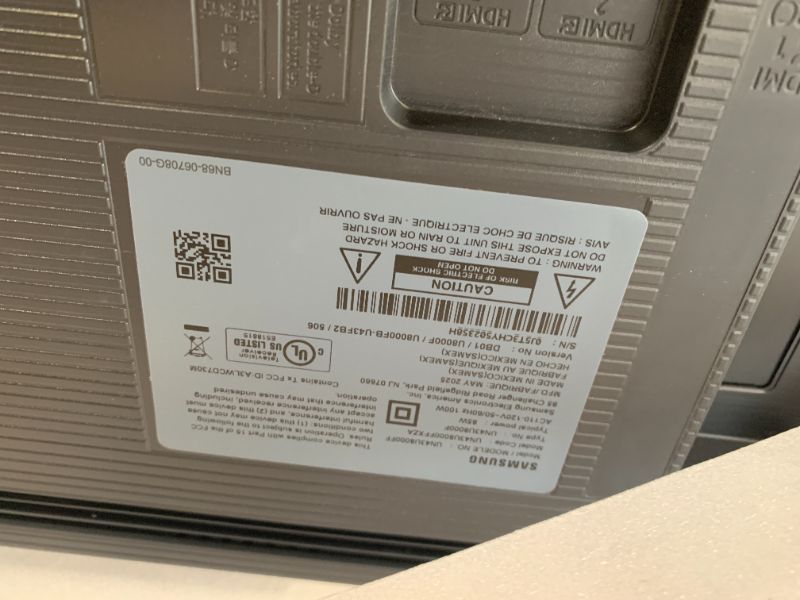Photo 1 of Samsung 43-Inch Class Crystal UHD U8000F 4K Smart TV (2025 Model) Endless Free Content, Crystal Processor 4K, MetalStream Design, Knox Security, Alexa Built-in