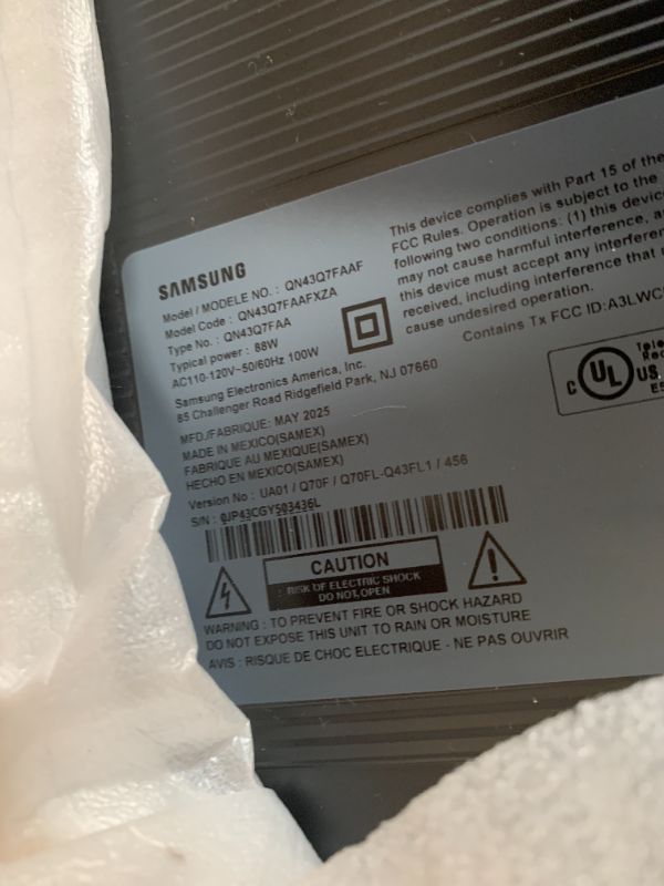 Photo 1 of Samsung 43-Inch Class QLED Q7F Series Samsung Vision AI Smart TV (2025 Model, 43Q7F) Quantum HDR, Object Tracking Sound Lite, Q4 AI Gen1 Processor, 4K upscaling, Gaming Hub, Alexa Built-in