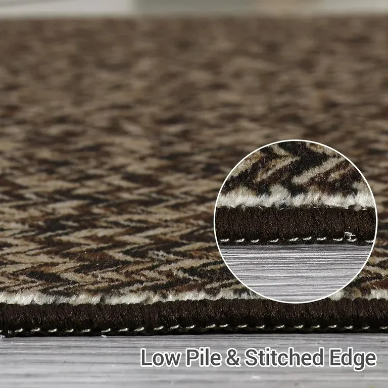 Photo 1 of ROYHOME Machine Washable Braided Area Rug - 4x6, Stain Resistant, Non-Slip, Farmhouse Solid Printed Textured Accent Rug for Bedroom & Living Room Decor, Grey/Brown
