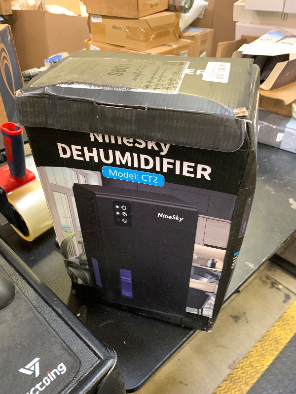 Photo 1 of NineSky Dehumidifier for Home, 95 OZ Water Tank, (1000 sq.ft) Dehumidifiers for Bathroom Bedroom Basement with Auto Shut Off,7 Colors LED Light (Black)