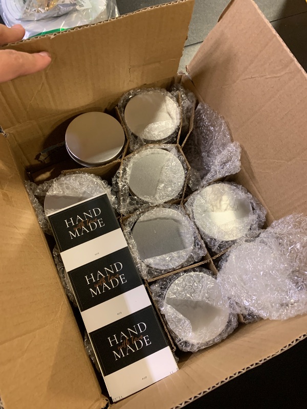Photo 1 of LETINE 12 Pack 8 OZ Thick Clear Glass Jars with Silver Lids - Candle Vessels for Candle Making - Thick Clear Glass Candle Jars for Sugar Scrubs,Bridesmaids Proposal Gifts