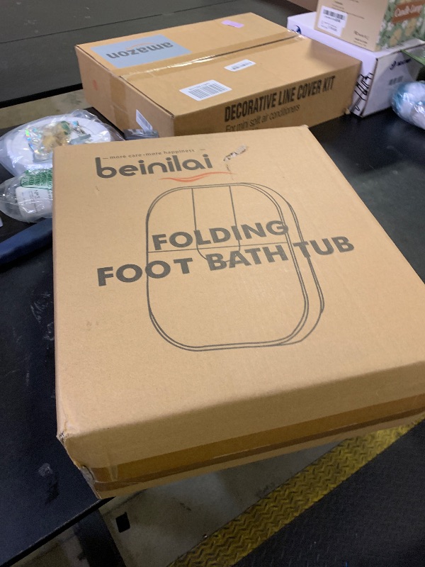 Photo 1 of Beinilai Collapsible Foot Spa,Foot Bath with Heat and Massage and Bubble Jets,Foot Soak Tub with Six Non Motorized Rollers,Acupressure Massage Points,Red Light and Removable Pumice Stone