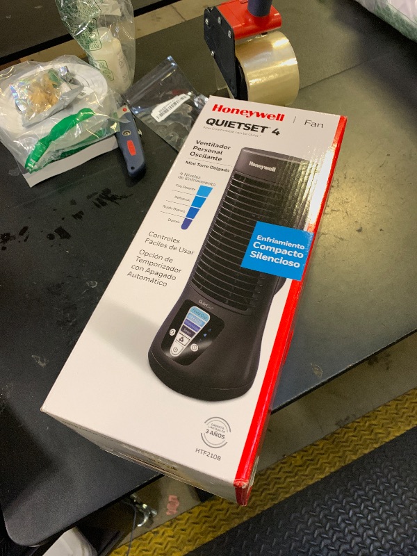 Photo 1 of Honeywell HTF210B QuietSet Personal Table Fan, Black – Oscillating Personal Fan with Quiet Operation and 4 Levels of Power and Sound