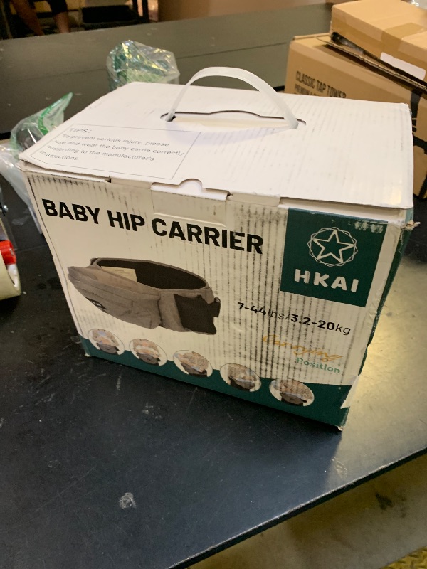 Photo 1 of HKAI Baby Hip Carrier, Mom’s Choice Award Winner, Baby Carrier with Adjustable Waistband & Breathable Mesh, Ergonomic Carrier with Non-Slip Hip Seat Surface for Newborns & Toddlers, (Grey)