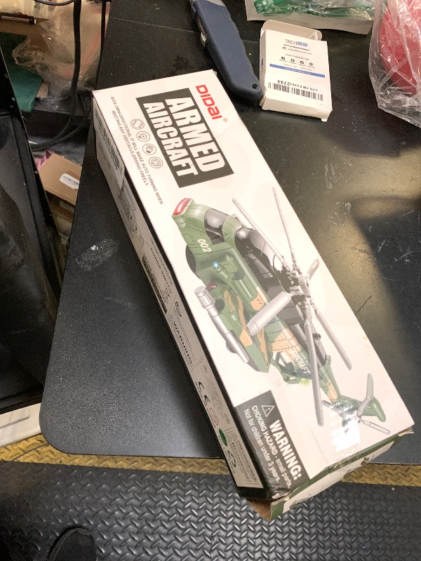 Photo 1 of Bloolilies Helicopter Toy, Airplane Toys for Toddlers 1-3-5 Birthday Gift, Kids Plane Toy Helicopter with Lights and Music for Boys Girls 3 4 5 6 7 Years Old, Bump and Go Military Plane Toys.