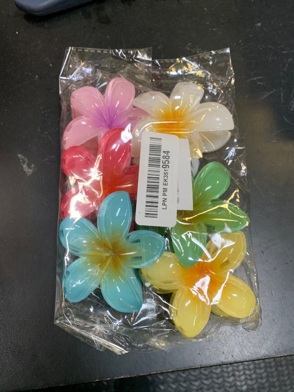 Photo 1 of Kivzex Hawaiian Flower Hair Claw Clip for Women 6 PCS Plumeria Flower Hair Clips for Thick Thin Hair Hawaii Hair Accessories - Glossy 1