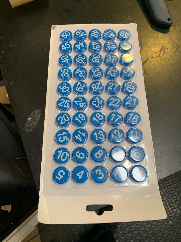 Photo 1 of 1-50 Magnetic Numbers, 0.8" Multi-Use Numbered Magnets Round Dry Erase Board Number Magnets for Fridge Calendar Whiteboard Home Classroom Office Supplies (Blue)