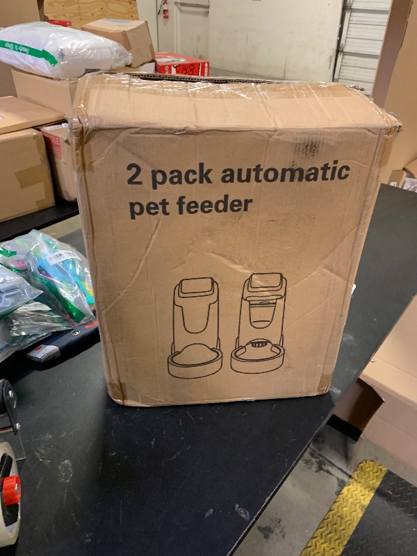 Photo 1 of Automatic Cat Feeder and Water Dispenser with Stainless Steel Bowl Dog Gravity Food Feeder and Waterer for Small Medium Pets Puppy Kitten 1 Gallon x 2