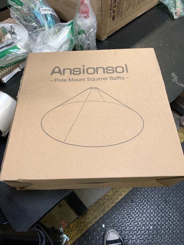 Photo 1 of Ansionsol 19 Inch Wide Squirrel Baffle for Bird Feeder Pole, Outside Pole Mount Stopper & Bird House Guard for Outdoor Shepherd’s Hook, Brown, 1 Pack