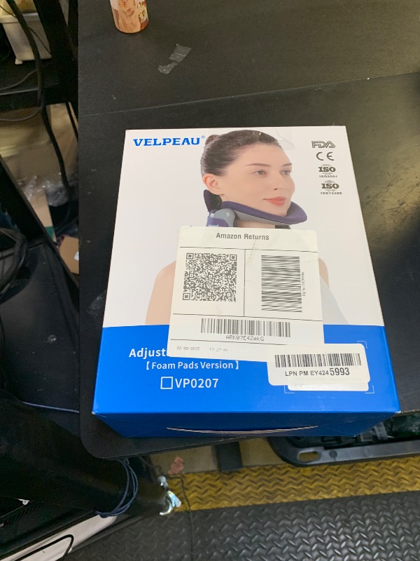Photo 1 of Velpeau Neck Brace for Neck Pain and Support, Soft Cotton Pads, Cervical Collar Restricting Cervical Motion, Relieves Discomfort and Spine Pressure (Neck circumference 11.5-16.5", Foam Pads Version)