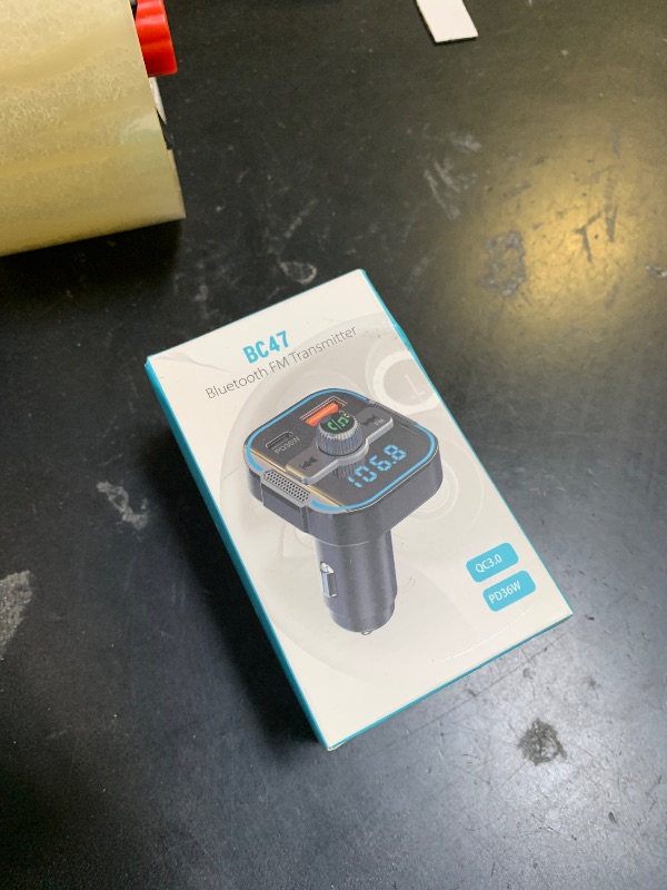 Photo 1 of RIWUSI Bluetooth 5.3 Car Adapter?PD 36W+QC3.0 18W?, 2-in-1 FM Bluetooth Transmitter ?Dual Stronger Mics?& Fast Car Charger, Wireless FM Radio Adapter Hands-Free Calling, Siri Assistant, Black