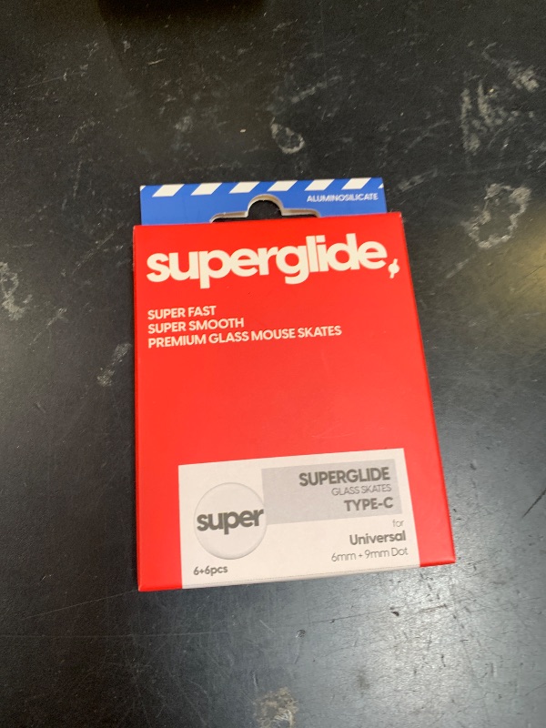 Photo 1 of Superglide Glass Mouse Skates - Consistent Controllable Glide, Polished Round Edge, Super Balanced Gaming Mouse Feet with Durable Sole for Universal 6mm + 9mm 12pcs (Type-C, White)