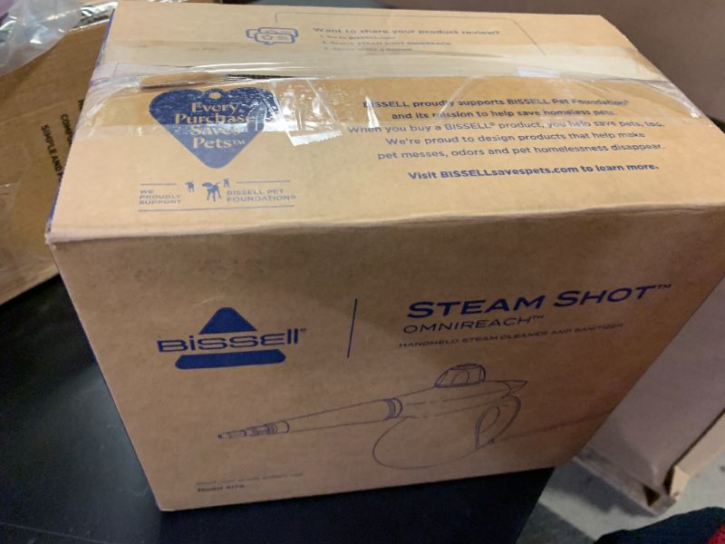 Photo 1 of BISSELL® Steam Shot™ OmniReach handheld portable steam cleaner for tile, grout, windows, bathrooms, kitchens, fabric steaming tool, includes 10 tools