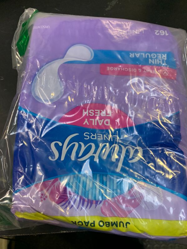 Photo 1 of Always Daily Fresh Thin Liners, Regular Absorbency, Unscented Panty Liners, 162 Count