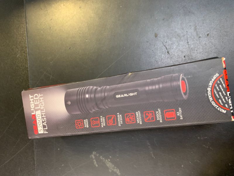 Photo 1 of GearLight S2000 LED Flashlight High Lumens - Super Bright, Powerful, Mid-Size Tactical Flashlight for Outdoor Activity & Emergency Use - S2000-1 Pack, (Batteries Not Included)