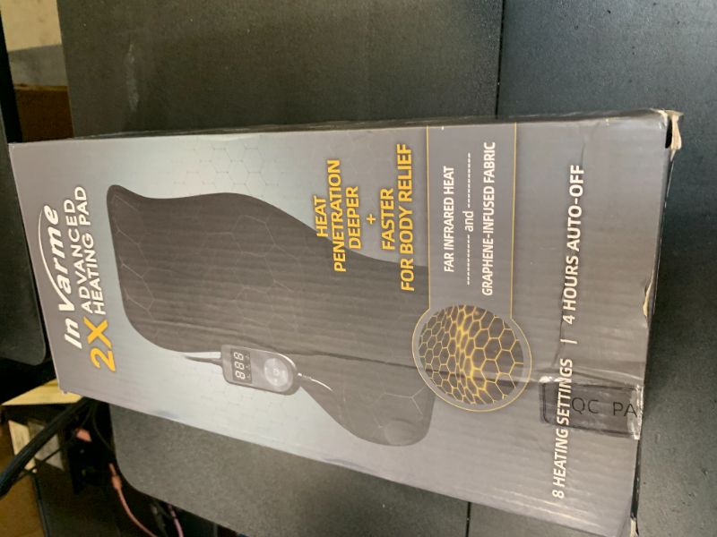 Photo 1 of InVarme Extra Hot Heating Pad: Max 160? Dual Graphene Deeper Pain Relief for Back - 8 Electric Heating Levels for Leg Neck Shoulders Cramps - Gifts for Father Husband - 12" x 24" 4H Auto Off