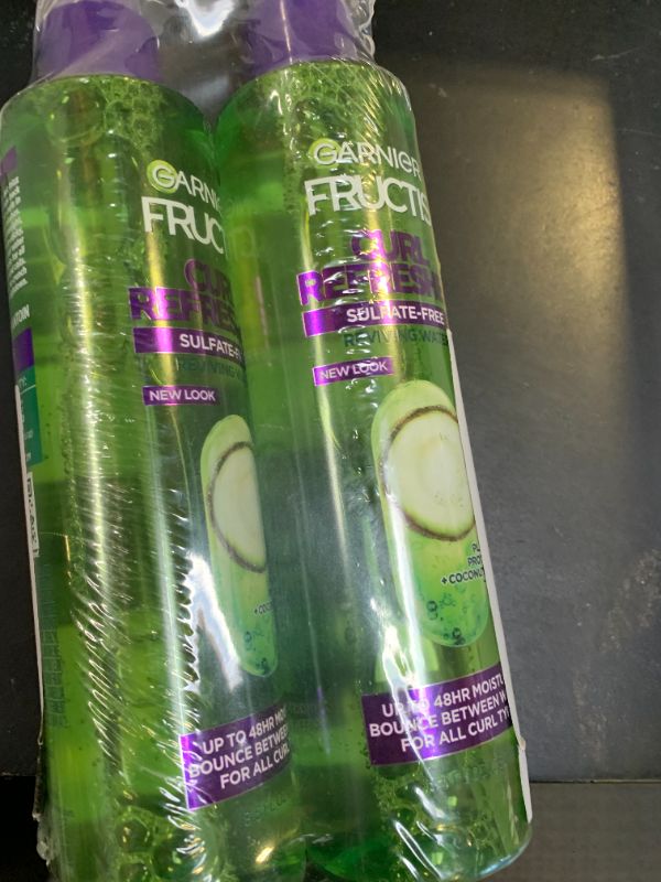 Photo 1 of Garnier Fructis Curl Refresher Reviving Water Spray, Sulfate Free, 8.5 Fl Oz, 2 Count (Packaging May Vary)
