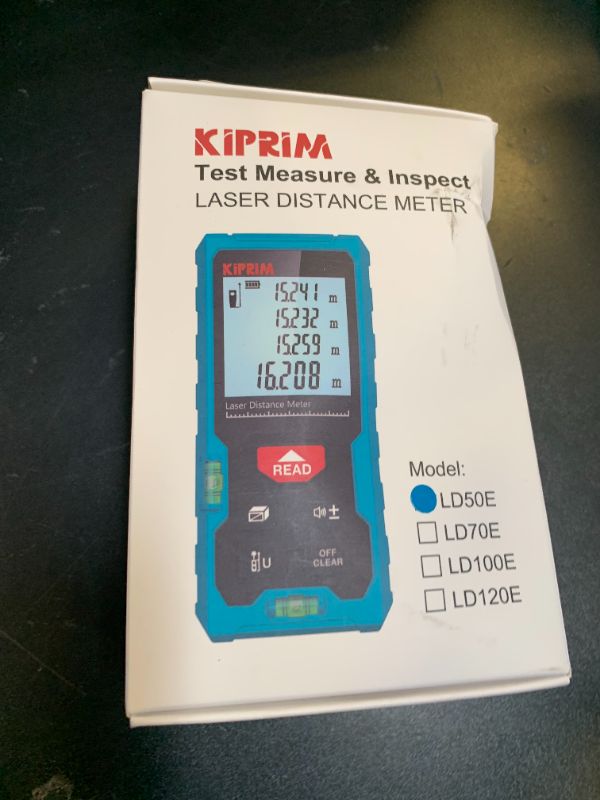 Photo 1 of Kiprim Laser Distance Measure High Accuracy 165ft Kiprim LD50E Laser Tape Measure 50M Compact Laser Measurement Tool with Larger Backlit LCD Display,ft/m/in Switching,Bubble Level