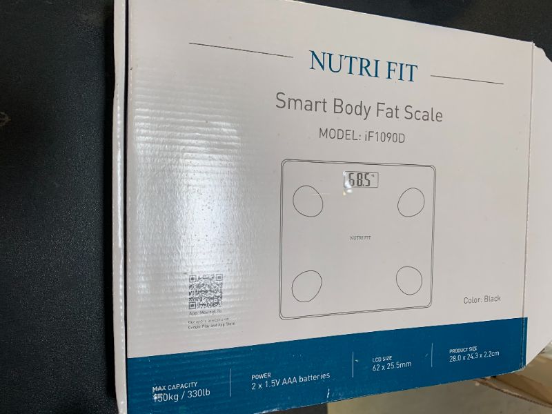 Photo 1 of NUTRI FIT Bathroom Weighing Scale for Body Weight and Fat, Digital Smart Scale with Bluetooth, Body Composition Watchers with APP for BMI, Muscle, Weight Loss, Max 150kg/330lb