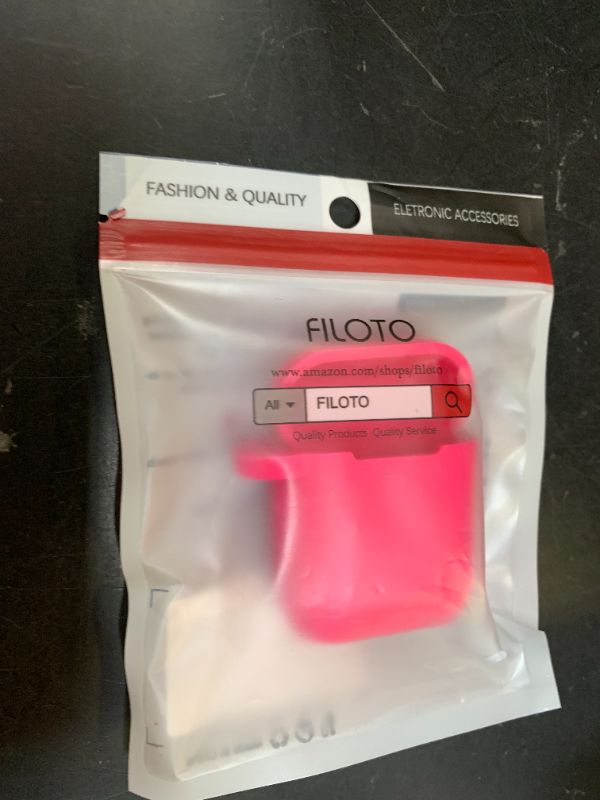 Photo 1 of Filoto Compatible with Airpod 2&1 Case Cover, Cute Silicone Protective Accessories Cases/Keychain/Pompom, Best Gift for Girls and Women, Fuchsia Pink