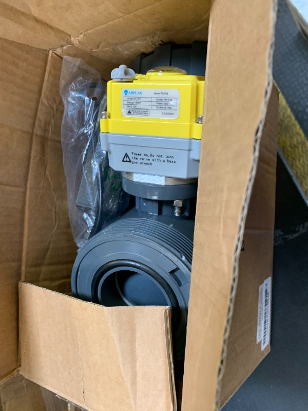 Photo 1 of Electric ball valve 2 inch full bore 2-way PVC union ball valve, DC24V AC110V-230V power adapter and automatic return setting. Normally closed electric water valve DN50MM