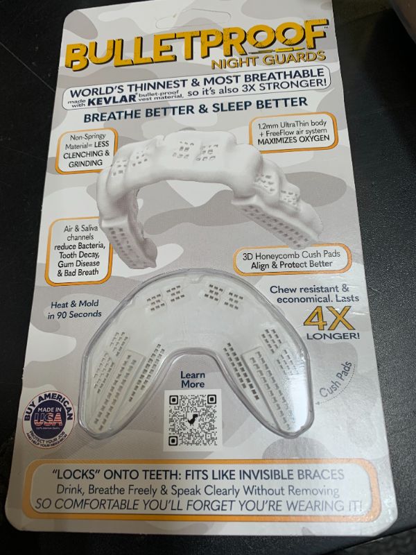 Photo 1 of BulletProof Night Guard: World’s Thinnest Mouth Guard For Grinding Teeth At Night. TMJ Bite Clenching Mouthguard For Sleeping. Women Men Nighttime Dental Bruxism Relief Nightguard for Sleep Adult Kids