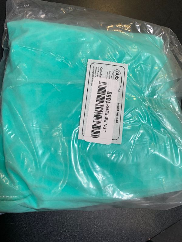 Photo 1 of ObboMed HR-7510 Inflatable Portable Bed Wedge Pillow with Velour Surface for Sleeping, Travel, Trip Vacation, Horizontal Indention Prevent Sliding, 23” x 22” x(7.5”~1.5”), Cyan