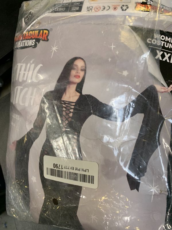Photo 1 of Spooktacular Creations Black Witch Dress for Women for Halloween Costume Adult,Black Family Costumes with Wig and Rose Size XXL