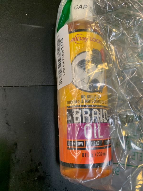 Photo 1 of AllDay Locks Braid Oil (8 oz) | Moisturizes, Strengthens Hair & Scalp | Soothes & Relieves Tension | Grape, Orange, Olive Oil | Nourish & Protect Braids, Locks, Twists, Cornrows | 8 oz