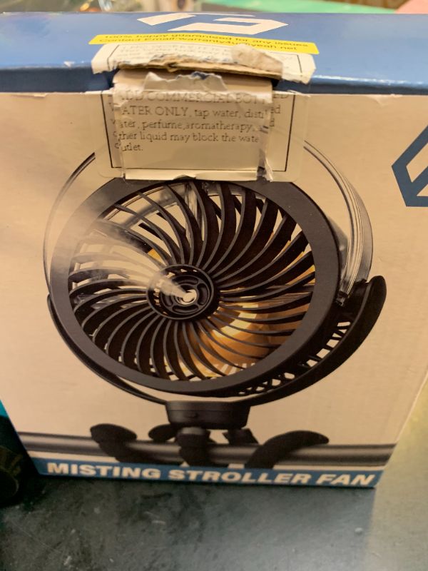 Photo 1 of Misting Stroller Fan, 6000mAh Battery Operated Portable Fan with Light & 360° Pivoting, Personal Fans with Flexible Tripod for Baby, Office, Travel,Treadmill,Outdoors
