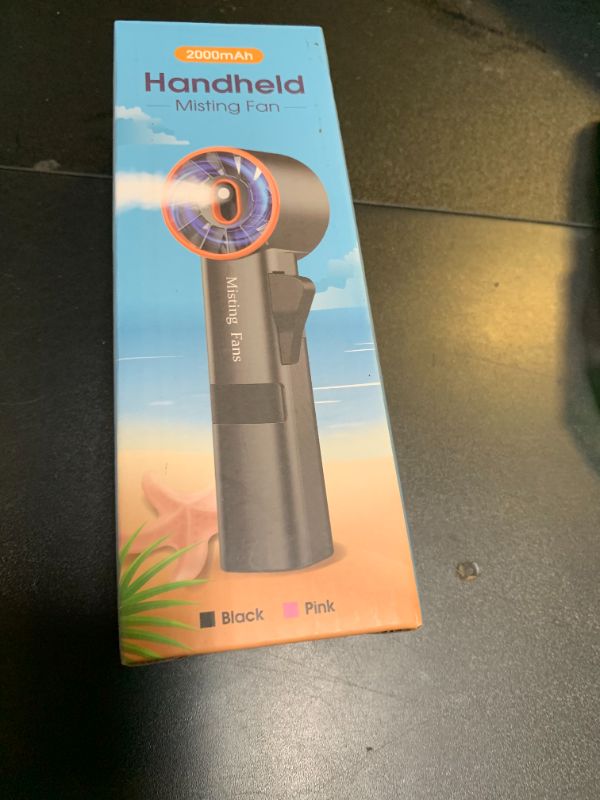 Photo 1 of Ausic Portable Handheld Misting Fan, Turbo Fans with Mist, High-Speed, 3 Speeds Personal Small Spray Fan, Outdoor Cooling Rechargeable Battery Operated Fans for Travel/Makeup/Shopping
