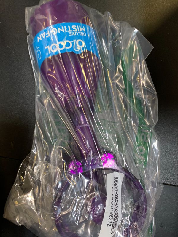 Photo 1 of O2COOL Deluxe Handheld Battery Powered Water Misting Fan (Purple)