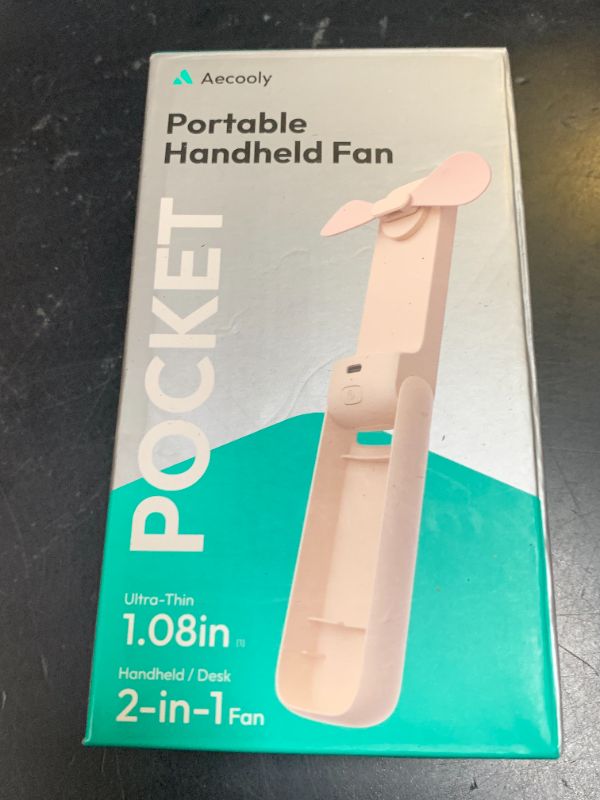 Photo 1 of Aecooly Slim Handheld Fan, Mini Thin Portable Fan, Small Rechargeable Pocket [24H Max Cooling Time], Battery Powered Foldable Personal for Travel, Summer, Gifts for Women, Girls -Pink